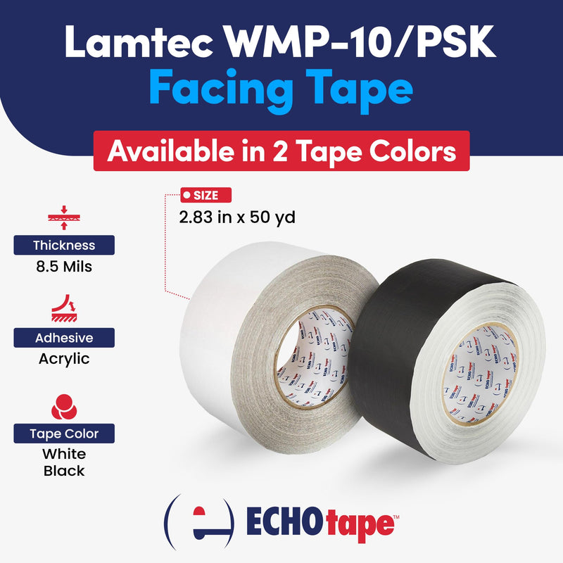 ECHOtape FS-G7735 | All Weather Lamtec WMP-10/PSK Facing Tape | Metal Building Insulation Tape | White Seam and Repair Tape | Cold Weather Acrylic Adhesive | Contractor Tape | 2.83 in x 50 yds 2.83 in x 50 yds / 72mm x 45.72m