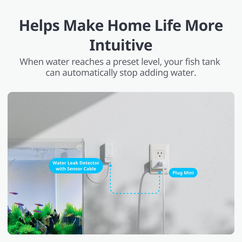 SwitchBot WiFi Water Leak Detector, Smart Water Sensor with 100dB Adjustable Alarm&App Alerts, IP67 Waterproof, Detector for Home with 3.28ft Sensing Cable, No Hub Required (Support 2.4G) (3, White) 3.0