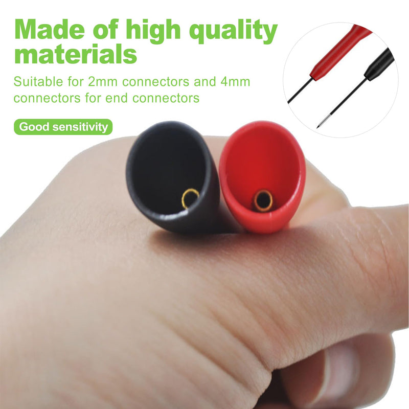 [Australia - AusPower] - 2 Pack 2mm Multimeter Needle Probes, 600V/10A Non-Destructive Test Probes, Back Probe Pins for Fluke Leads, Extended Wire Piercing Volt Meter Test Leads 