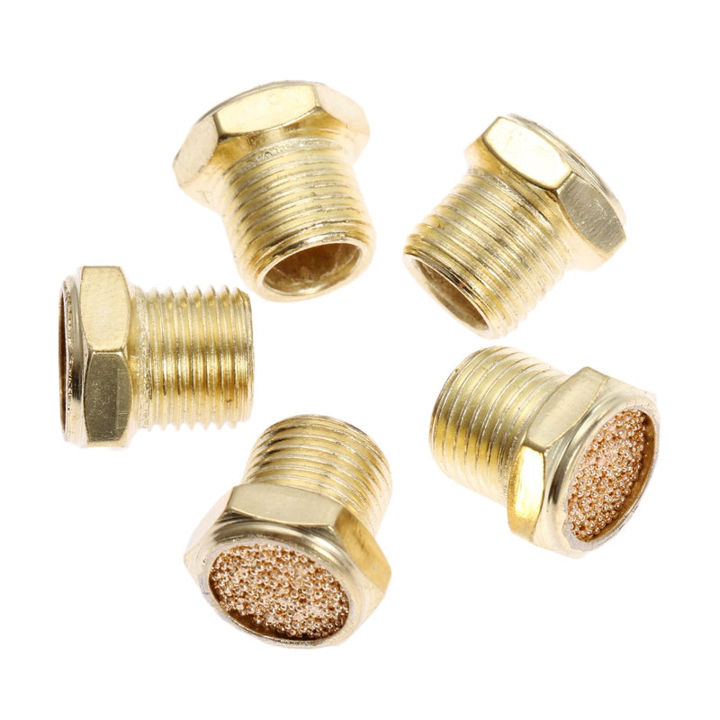 [Australia - AusPower] - 5Pcs Pneumatic Air Breather Vent Silencer Muffler Threaded NPT 1/8" 