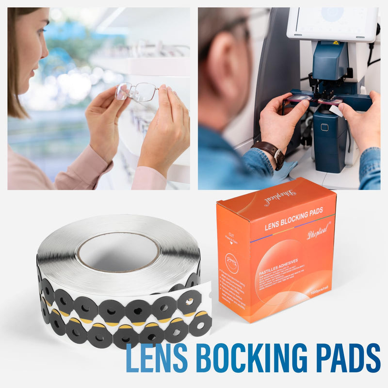 Lens Blocking Pads 1000PCS/ROLL Black for PC Lense and Ultra-Water Resistant Lens Eyeglasses Accessories (24CM*29CM)