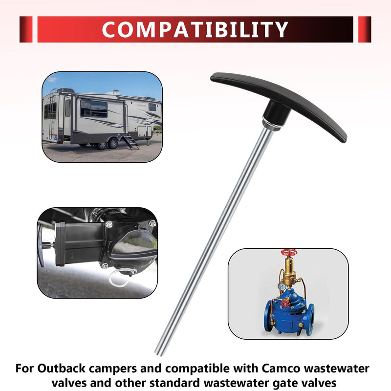 [Australia - AusPower] - RV WasteValveTube Extension Kit 6"and 9",rv black water handle replacement,rv waste tank handle,rv black tank pull handle replacement fits for Valterra,Camco Waste Valve and other rv gate valve handle 