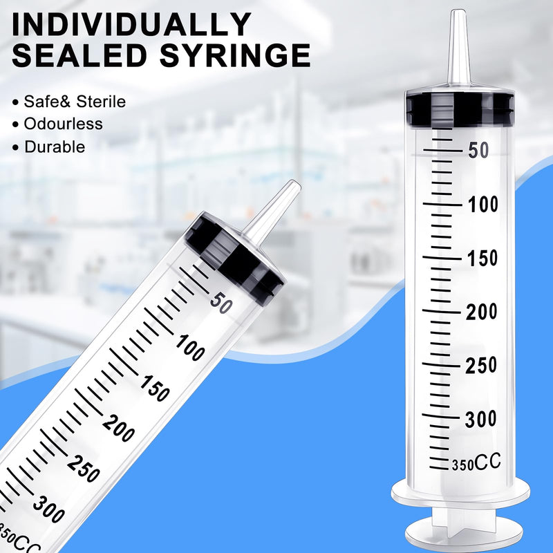 [Australia - AusPower] - Pack of 2 Large Syringe 250 ml 350 ml 550 ml, Plastic Syringe with Hose, Liquid Measuring Syrings, Dosing Syringe for Industry, Individually Sealed Syringe, Plastic Syringe for Laboratory (250 ml) 250ml 