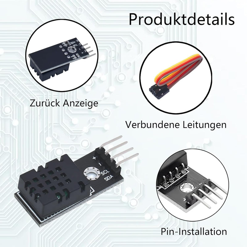 [Australia - AusPower] - DHT20 Integrated Digital Temperature and Humidity Sensor, with Upgrade I2C Output, Interface 2.5V-5.5V, Used on Meteorological Stations, Thermostats, etc. Pack of 4 
