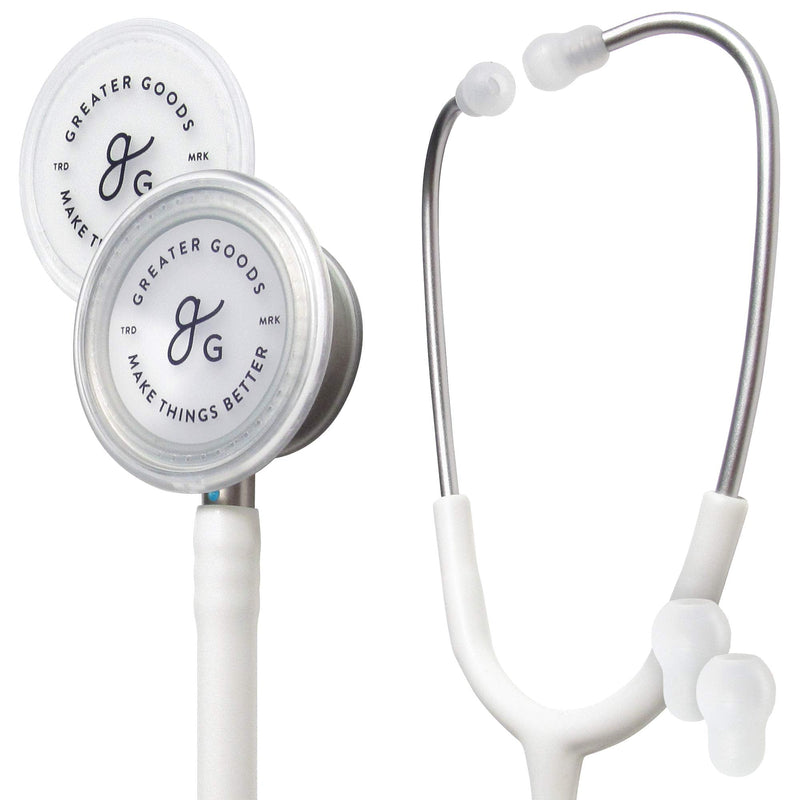 [Australia - AusPower] - Greater Goods Dual Head Stethoscope (White) and Clinically Accurate All-in-One Sphygmomanometer (Gray) 
