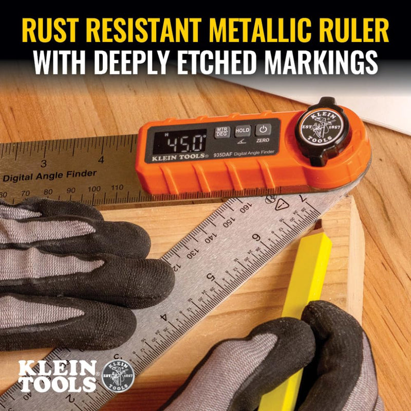 [Australia - AusPower] - Klein Tools 935DAF Digital Angle Finder, Precision Measurements, Miter Saw Protractor Angle Calculation and Portable Design 