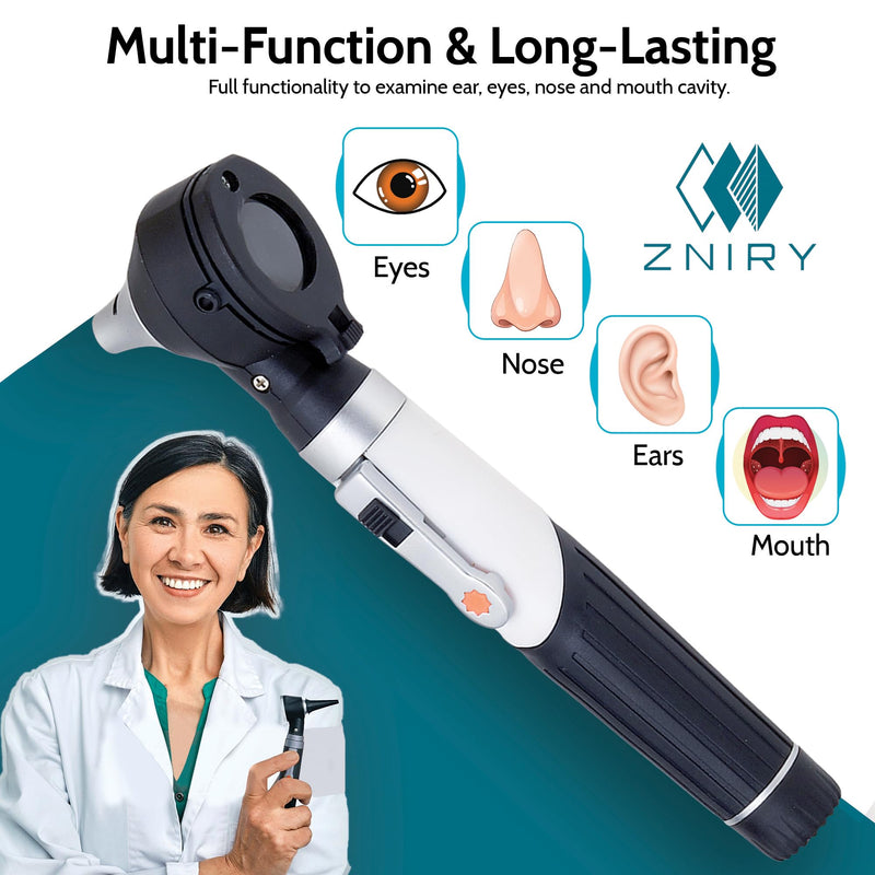 [Australia - AusPower] - Fiber Optic Mini Otoscope - Ear Scope with Light, Ear Infection Detector (Black Color) 