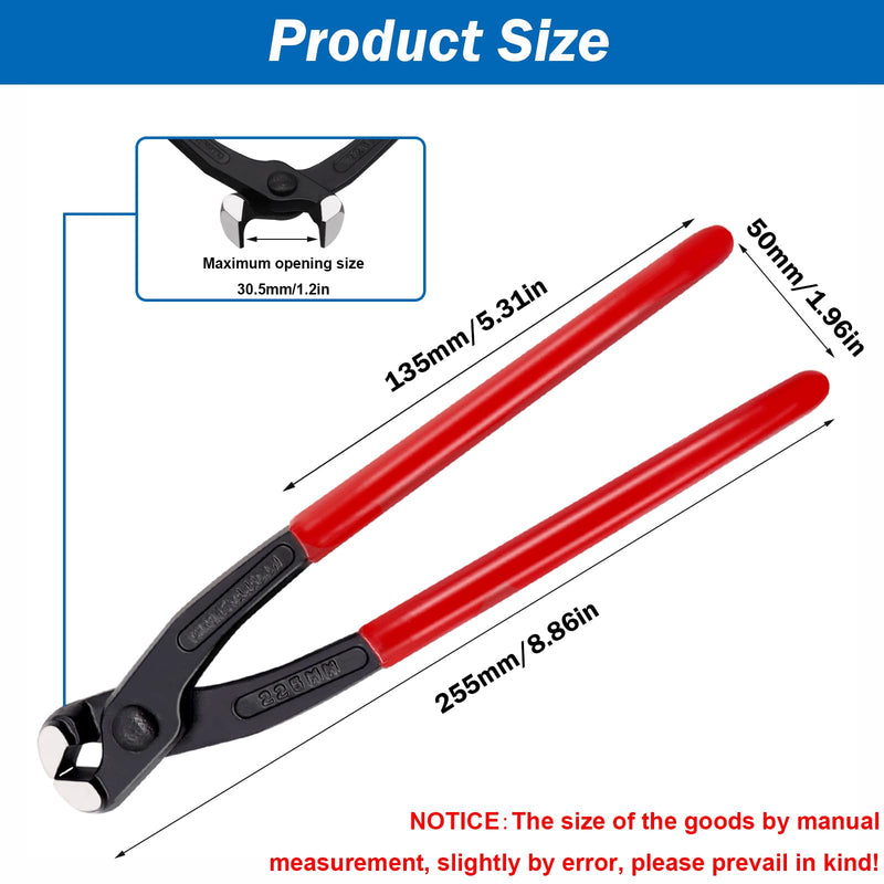 [Australia - AusPower] - Ear Clamp Pliers 9 Inch Hose Clamp Crimping Tool Carbon Steel Pinch Clamp Pliers Install Remove Clamp Nail Puller Tool for repairing pipes, fuel lines 