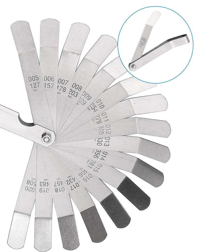 [Australia - AusPower] - Feeler Gauges - 32 Blades Feeler Gauge Set Stainless Steel Dual Marked Metric and Standard SAE - Valve Thickness Gauge (32-Blade Tapered Feeler Gauge) 32-BLADE TAPERED FEELER GAUGE 