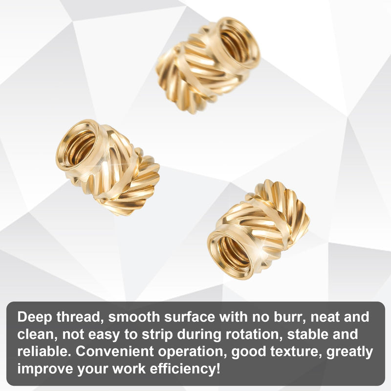 [Australia - AusPower] - 120pcs Threaded Insert, 4-40 x 5.7 x 4.6mm 3D Printing Brass Nuts Knurled Brass Nuts Female Thread Knurled Heat Embedment Nut for 3D Printing Parts Loptop Automotive Plastic Shell 