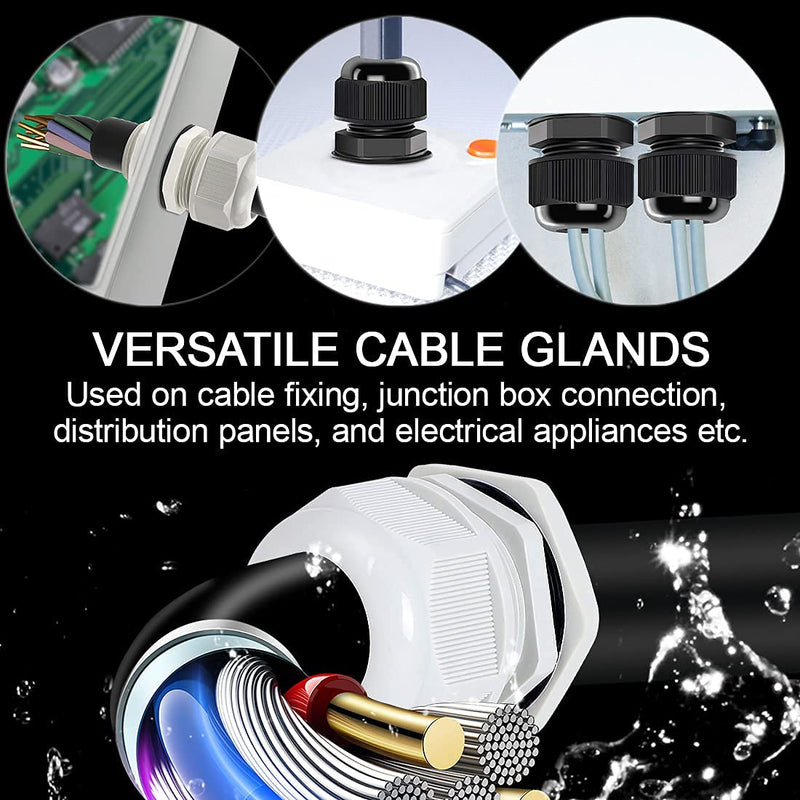 [Australia - AusPower] - LeMotech 5 Pack NPT 1/2" Cable Glands Waterproof Adjustable 6-12mm Cable Connectors Grey Nylon Joints with Gaskets 1/2inch 5-pack 