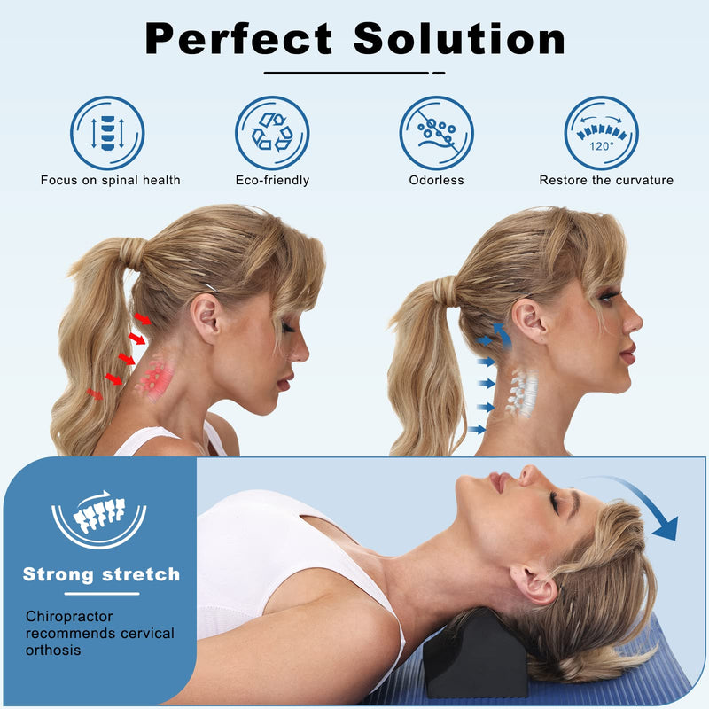 [Australia - AusPower] - Neck Stretcher Chiropractic Pillows for Neck Pain Relief, Cervical Traction Device for Cervical Spine Alignment. Neck and Shoulder Relaxer. (without cloth cover) without cloth cover 