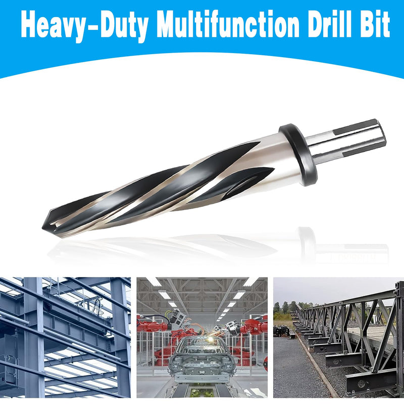[Australia - AusPower] - 5/8 Bridge Construction Reamer Drill Bit, M2 HSS Taper Chucking Reamer for Steel Alloy Metal Wood Plastic, 1/2" Non-slip Shank, 5-Spiral Flutes Car Reamer, to Align or Enlarge Holes, 16mm 5/8 