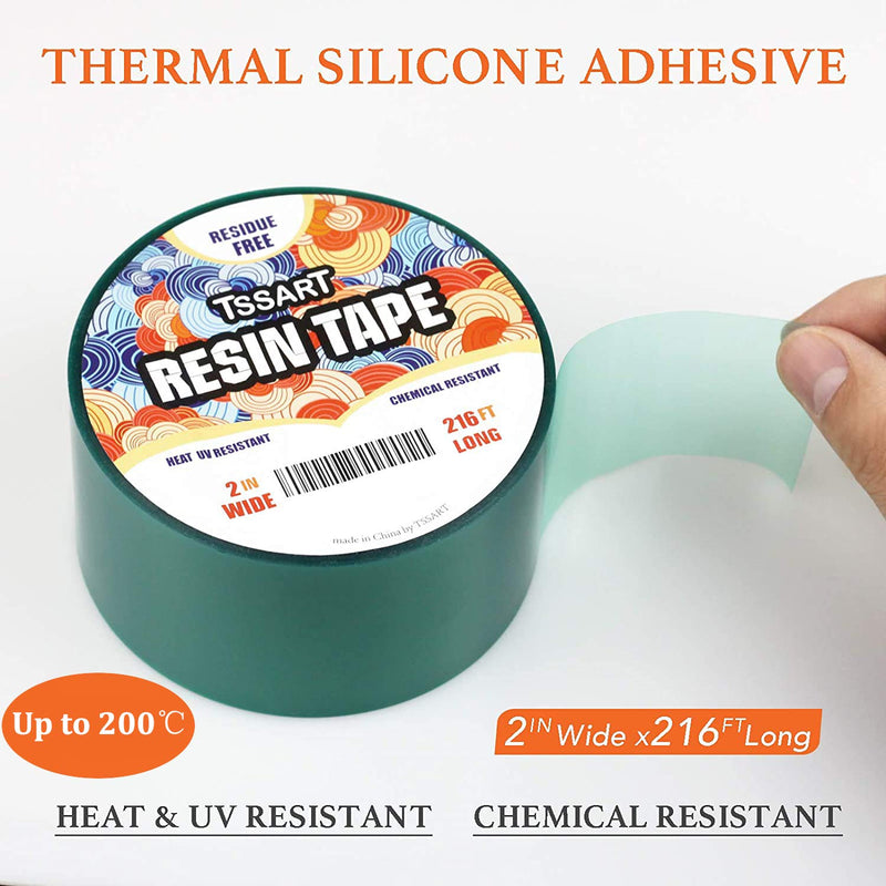 Resin Tape for Epoxy Resin Molding - Thermal Silicone Adhesive Tape, Oxidation and High Temperature Resistance Easy Peeling, Epoxy Release Tape - 2 inch Wide 216FT Long