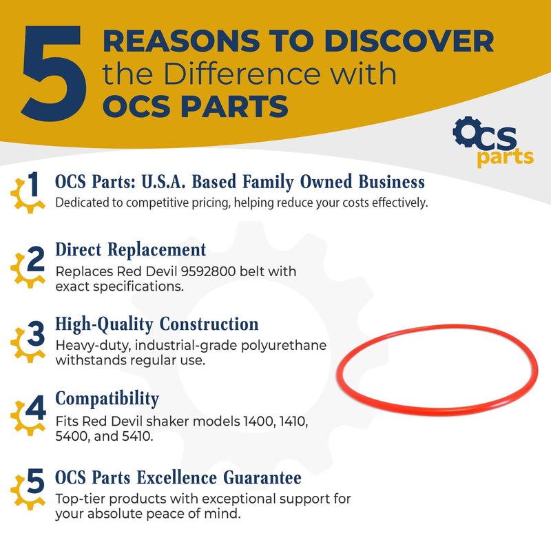 [Australia - AusPower] - OCS Parts 9592800 Replacement Paint Shaker Belts | 2-Pack | Replaces Red Devil Belt for Twin and Single Arm Shaker Model 1400, 1410, 5400 and 5410 