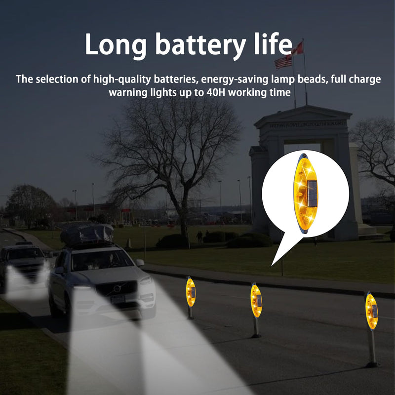 [Australia - AusPower] - Solar Strobe Warning Light,Small Solar Safety Warning Light 360 Degree & Outdoor Waterproof,Traffic Pavement Bright LED Lights for Construction Site,Traffic,Dock,Marine,Stop Sign (Yelloe 1 Pack) Yellow 1 Pack 