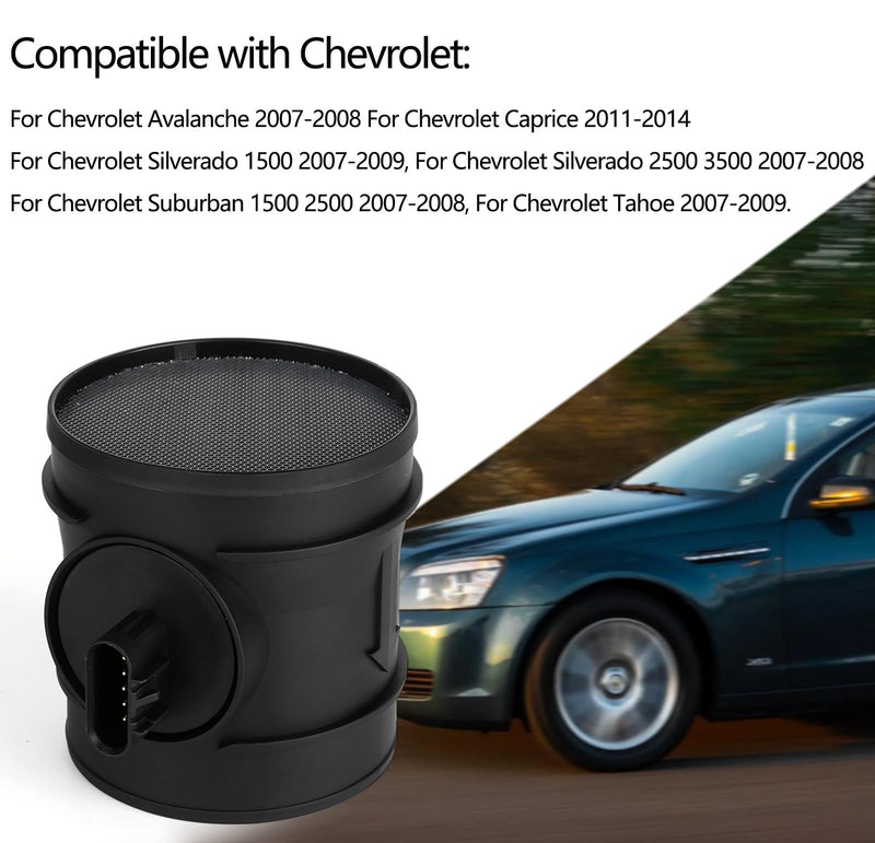 2451149 Mass Air Flow Sensor Meter Compatible with 2007-2009 Avalanche Yukon Tahoe Sierra Silverado Suburban 1500 2500 3500 Replaces# 2451149 MA198 7410146 5S8048 15900023