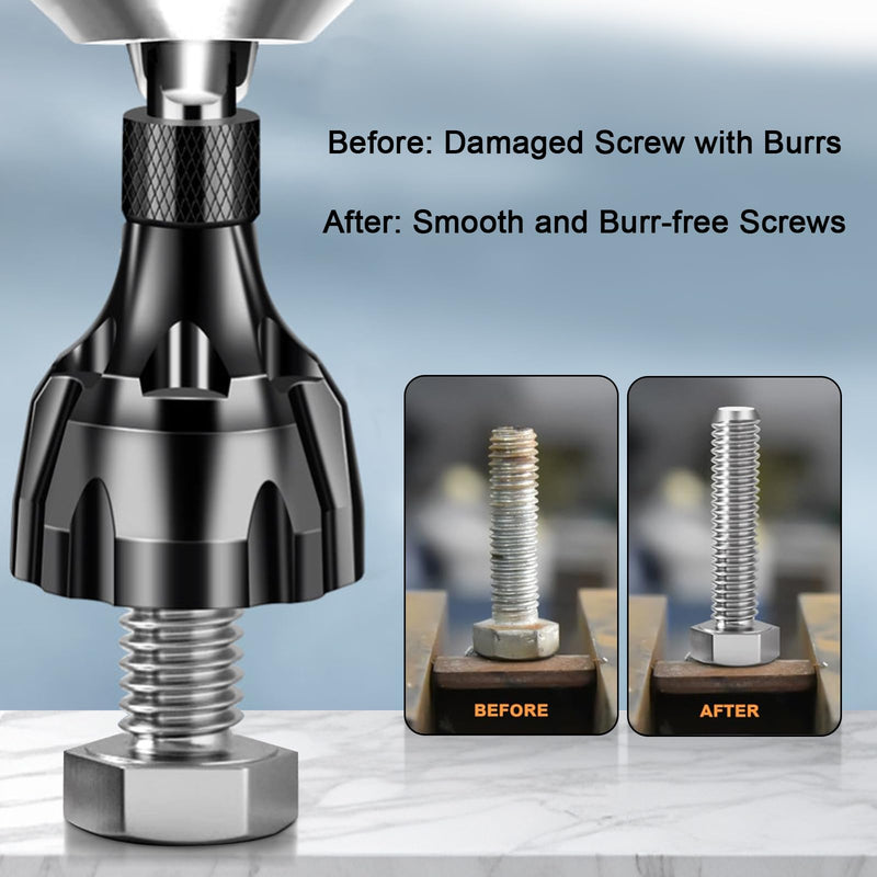 [Australia - AusPower] - Deburring External Chamfer Tool with Tungsten Carbide Blade, Remove Burrs for Copper Steel Aluminum, Deburring Drill Bit Bolt Thread Repair Tool with Quick Release 1/4" Hex Shank (1/8"-3/4") 1/8"-3/4" 