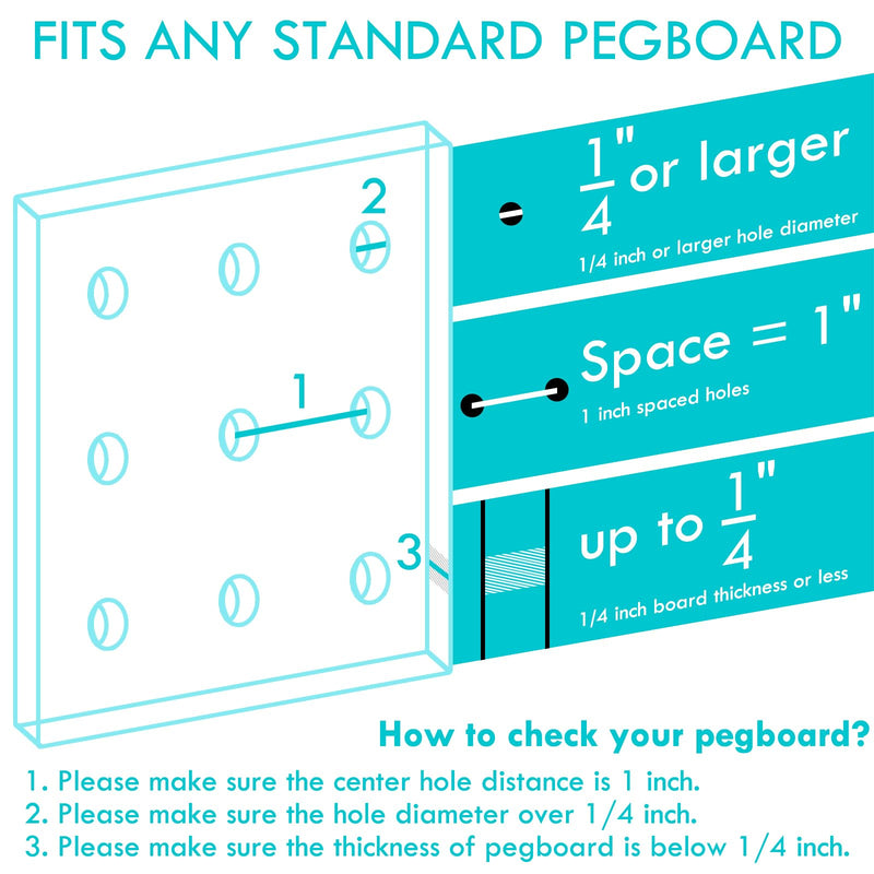 [Australia - AusPower] - Pegboard Shelf Hooks, 8PACK 6" Metal Utility Hook Set, 1/4 inch Peg Board Organizer Accessories, Shelves and Baskets Brackets, Display and Storage Rack for Garage Workbench Art Craft Room Office 6 Inch Black 