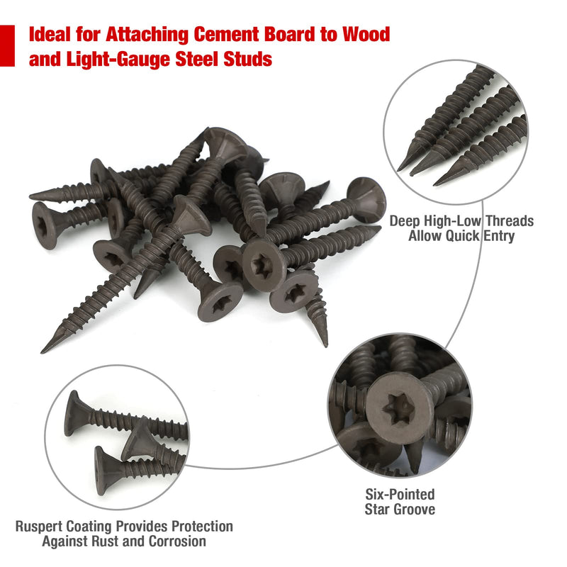 [Australia - AusPower] - Goldblatt 50' Cement Board Tape with 150-Count #8 1-5/8'' Cement Concrete Screws with Drill Bit, for Cement Board Joints Repairing, Sealing and Strengthening 
