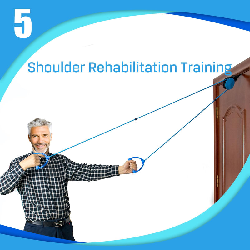 [Australia - AusPower] - Upgrade Shoulder Trainer Pulley, Shoulder Physiotherapy Pulley for Rehabilitation/Shoulder Trainer, Shoulder Rope Pulley for Training for Shoulder Mobility, Door Hanging Fitness Gymnastics Rope 