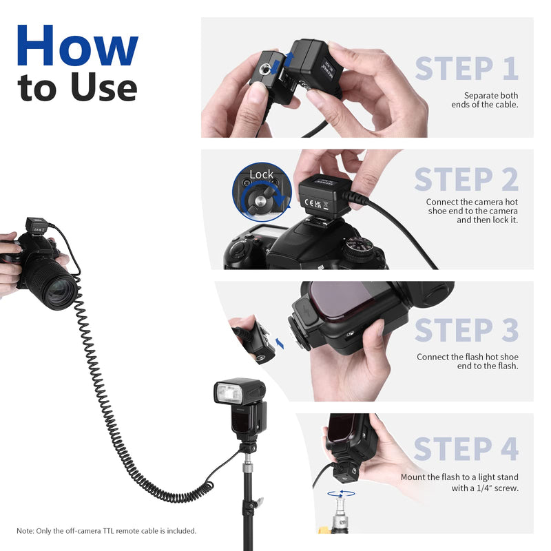 [Australia - AusPower] - NEEWER 6.6’/2m TTL Off Camera Flash Speedlite Cord Compatible with Nikon SB-5000 SB-910 SB-900 SB-800 SB-700 SB-600 SB-400 Nikon Z7 Z6 Z6II Z5 D850 Cameras NEEWER 750II NW420 NW655 Z1 Flashes 