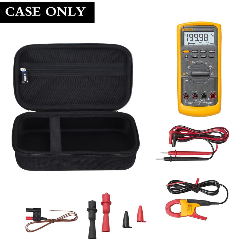 [Australia - AusPower] - Case for Fluke 87-V/ 87V Max/ 77 IV/ 83V/ 88 Industrial Digital Multimeter, Large Capacity Storage Box Suitable for Most Industrial Digital Multimeters (Case Only) (Black) Black 