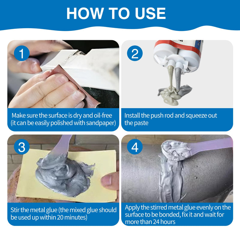 [Australia - AusPower] - Professional Metal Repair Epoxy Glue, 1.6 Oz Heavy Duty Weld - Strongest for Metal, Aluminum, Steel, Stone, Plastic - All Purpose Adhesive 
