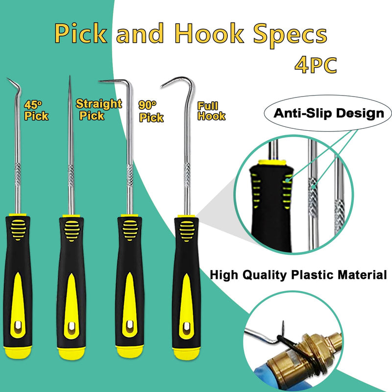 [Australia - AusPower] - 1540 Pcs 32 Size O-Rings Kit Nitrile Rubber Oring Assortment with 4 Hook Set for Various Car Auto Vehicle Repair Plumbing Pressure Washer Air or Gas Sealing Connections Resist Oil and Heat O-Ring Metric 1540 Pcs 32 Size 