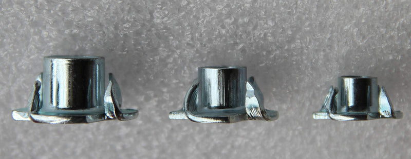 [Australia - AusPower] - Zinc Plated Steel T-Nut,1/4" 5/16" 3/8" 4-Prong Heavy Duty Tee Nut for Wood, Cabinetry, Rock Climbing Holds, Threaded Insert, Furniture 3 Sizes - 50Pcs Kit 1/4"5/16"3/8" Zinc blue 