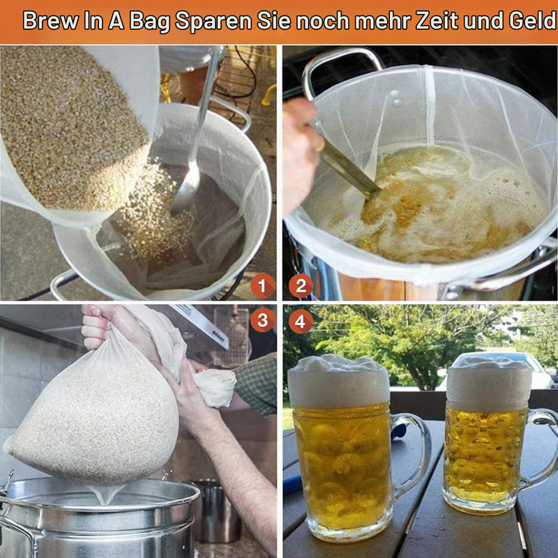 Pack of 3 Filter Bags Strainer Bags 200 Micro Press Bags 20 x 30 cm / 30 x 45 cm Brew Bag Nylon Hop Filter Beer White Press Bag Filter Cloth Squeezing Cloth Nut Milk Bag for Fruit Press Wine 200 Micron/ 1pcs 20*30cm/2pcs 30*45cm