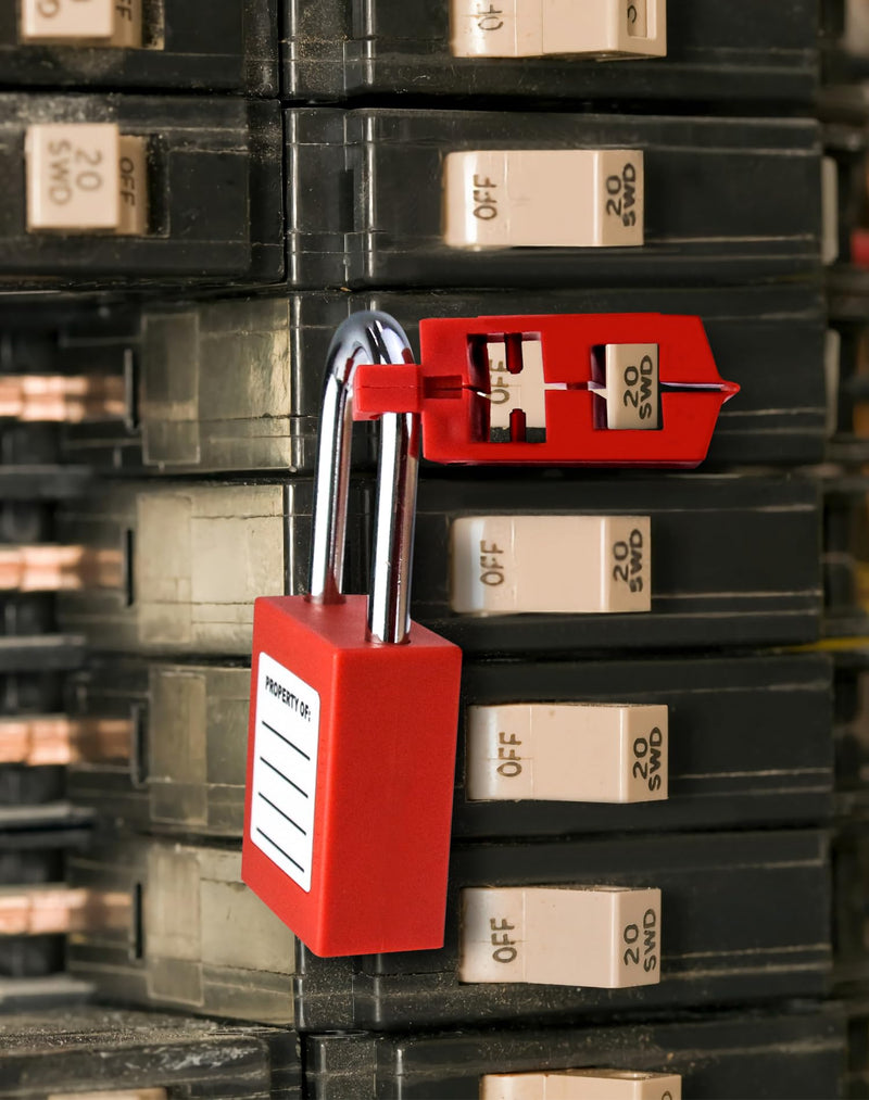 [Australia - AusPower] - QWORK Snap-On Circuit Breaker Lockout, 10 Pcs PA Nylon Energy Isolation Breaker Lock Out Device, Universal Single and Multi-Pole Breaker Lockouts for Loto Station Lock Out Tag Out 