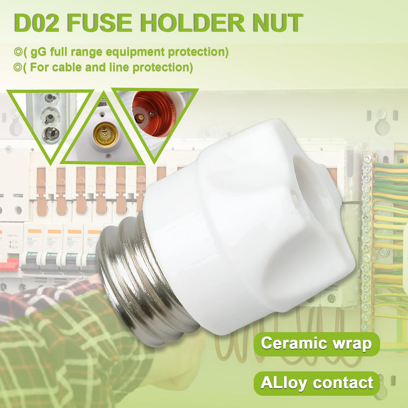 213400091 Screw Cap for Fuse Insert D02 E18, 20-63A (Pack of 5)