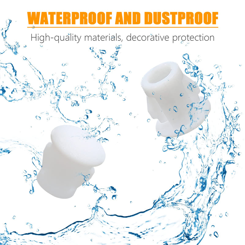 [Australia - AusPower] - 100PCS 5mm/0.19" White Hole Plugs Plastic Flush Type Hole Plugs Snap in Locking Hole Tube, Furniture Fencing Post Pipe Insert End Caps (White) 5mm (0.19") 