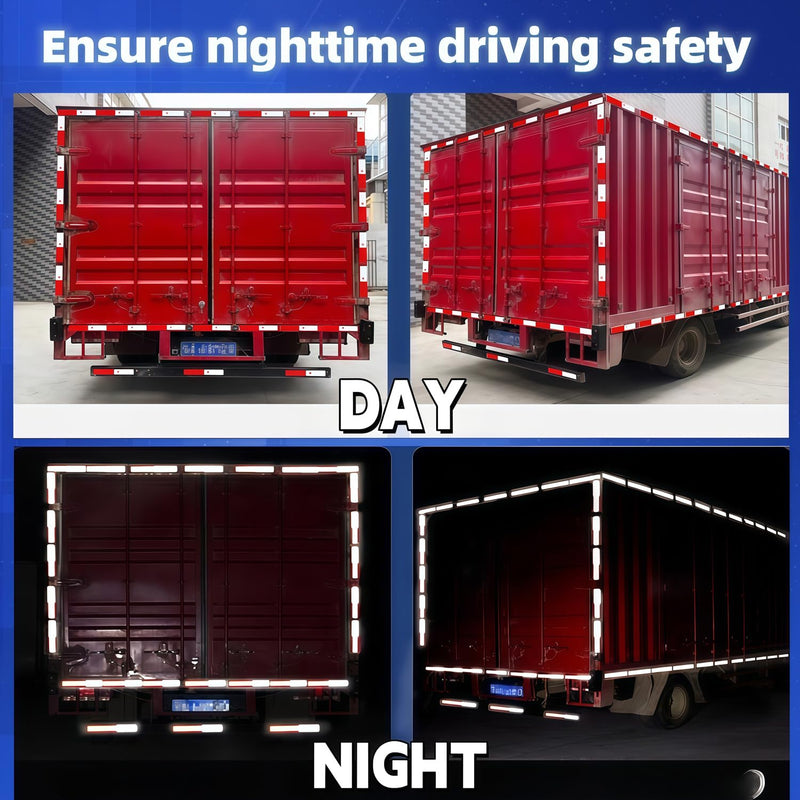 Reflective Tape 30 PCS - 2"x12" Red/White DOT-C2 Waterproof Self-Adhesive Safety Stickers, High-Strength Reflector Tape for Trucks/Trailers/Bikes/Construction/Police/Outdoor Warning Signs
