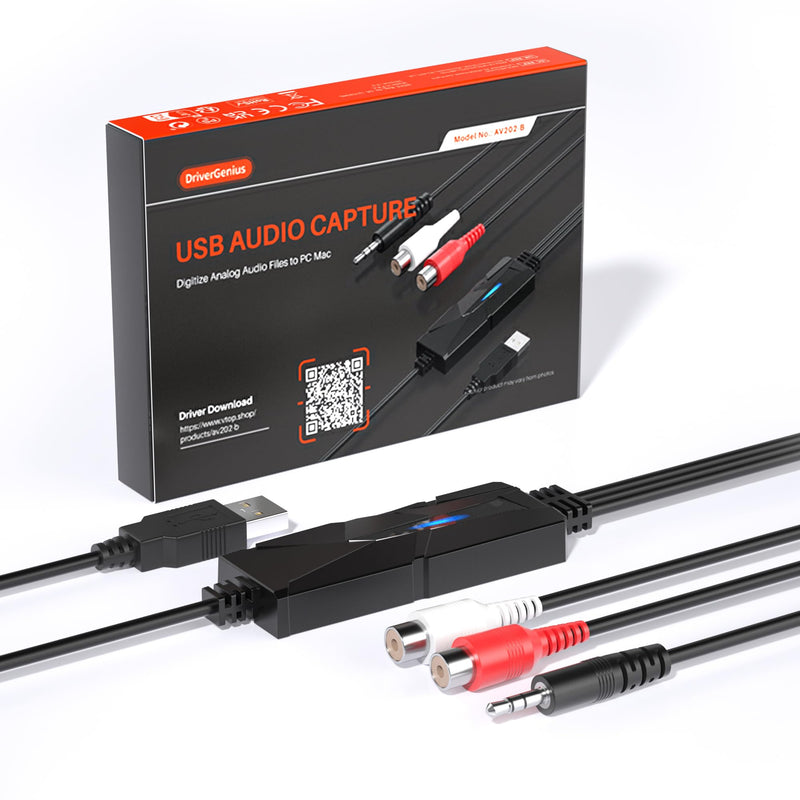 [Australia - AusPower] - DigitalLife USB 2.0 Audio Capture Card Grabber - Cassette Tapes to Digital MP3 Converter from Stereo RCA/3.5mm Music Interface 