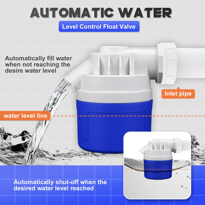 1" Side Inlet Water Float Valve, Big Flow Automatic Water Level Control Float Valve for Water Tank, Water Troughs, Pond, Pool, Livestock, Aquariums 1" Side Inlet