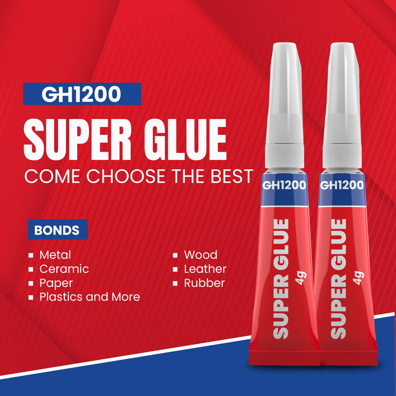 [Australia - AusPower] - 4 Gram x 8 Strong Super Glue All Purpose with Anticlog Cap. Super Fast & Strong Adhesive superglue, Cyanoacrylate Glue for Hard Plastics, DIY Crafts and Many More 
