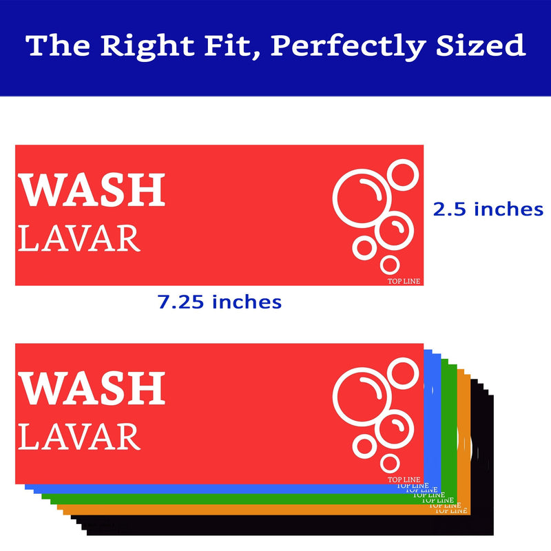 [Australia - AusPower] - Wash Rinse Sanitize Sink Labels Signs with Wash Hands Sign (12 Labels - 2 FULL SETS 7.3 x 2.5 in) - Ideal for Restaurant Sinks, 3 Compartment Sink, Food Trucks, Commercial Kitchens & More 