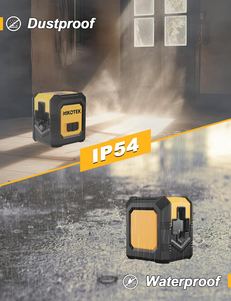 [Australia - AusPower] - Laser Level with Tripod, Self-Leveling Green Beam Horizontal and Vertical Cross-Line Laser for Home Decoration Carrying Pouch, Battery Included NK01GT With Tripod 