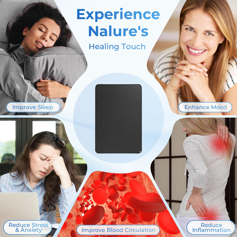 [Australia - AusPower] - Professional Grounding Mat with Carbon Fiber Technology | 24"x16" Indoor Earthing Pad + 15ft Medical-Grade Cord | Cellular Energy Renewal & Inflammation Support 