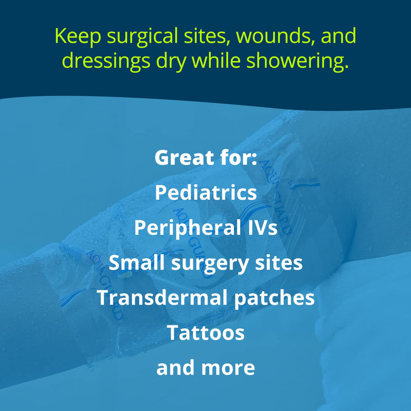 TIDI 50010-PKG AquaGuard Sheet – 7” x 7” – (Area of Coverage: 5” x 5.5”) – Shower Protection Sheet – Self-Adhesive Moisture Barrier – Wound Cover for Showering – 7 Sheets – Home Medical Supplies 7" x 7" Package of 7 Sheets