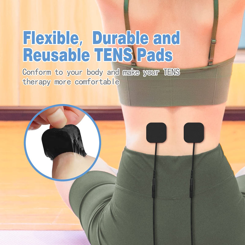 [Australia - AusPower] - TENS Unit Pads 2X2 40 Pcs Replacement Pads Electrode Patches for Electrotherapy 