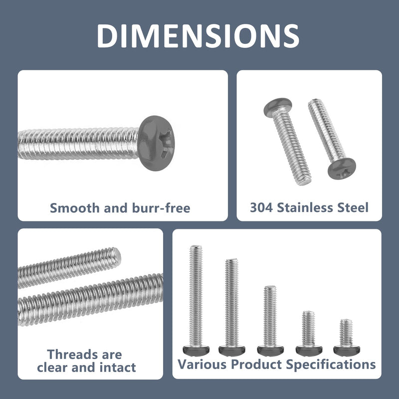 [Australia - AusPower] - QISHENG 100 PCS Black Head #6-32X1 Stainless Steel Phillips Pan Head Machine Screws,DIY,Repair,Install Furniture and Electrical Appliances Screws,Stainless Steel 18-8 A2(304) Screw #6-32X1" 