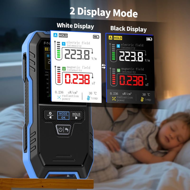 EMF Meter, Electromagnetic Radiation Tester with Curve Mode,Hand-held Digital 4 in 1 Rechargeable EMF Detector, Great Tester for Home EMF Inspections, Office, Outdoor and Ghost Hunting second