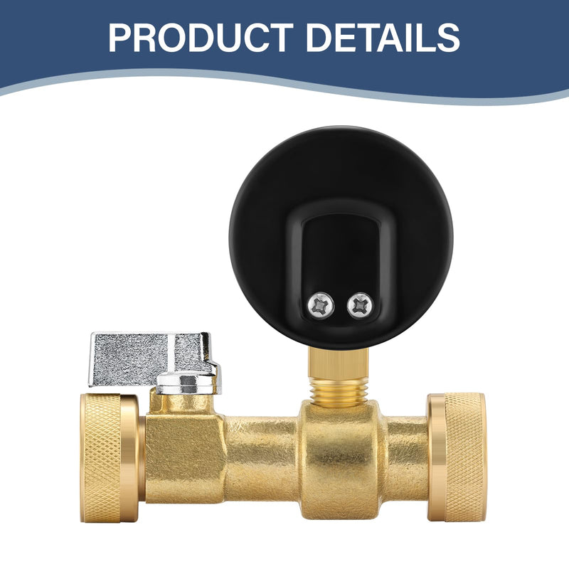 [Australia - AusPower] - MEASUREMAN Air Over Water Test Kit, 2” Dial, 0-300 PSI, 1/4” NPT Top Mount with 3/4” Female Hose Connection for Leak Detection and Pressure Testing 