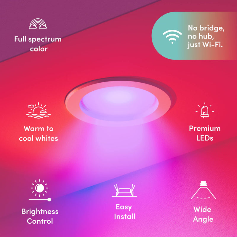 LIFX SuperColor 5-6" Smart Downlight Retrofit, 800 Lumens, CRI 90, Compatible with Alexa, Apple Homekit, SmartThings, Fits existing 5-6” Recessed Can Lights, LXDL6CUS 6 Inch Standard