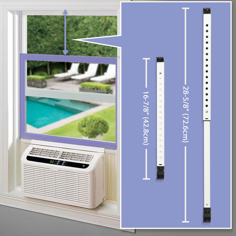 2-Section Upgrade Window Security Bar with Child-Proof Anti-Lift Lock, Easy Install for Single Hung Windows or Narrow Patio Doors, Extendable (16-7/8" to 29-7/8"), White 16-7/8" to 29-7/8" 1 Pack