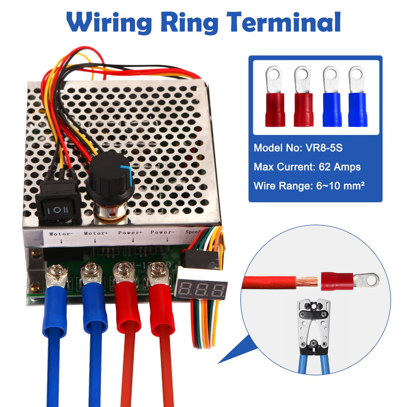 [Australia - AusPower] - PWM 3500W Max DC Motor Speed Controller, DC 10V-55V & 100A Max Brush Motor LED Display Stepless Speed Controller with Forward-Brake-Reverse Switch & Ajustable Potentiometer 