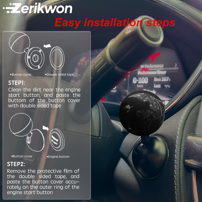 𝟯𝗠 Tape | Car Joystick Push Start Button Cover, Metal Push to Start Accessories, Car Starter Engine Start Stop Button Cover, Cool Car Accessories Interior Decor Push to Start Button Rocker,Black D-Black